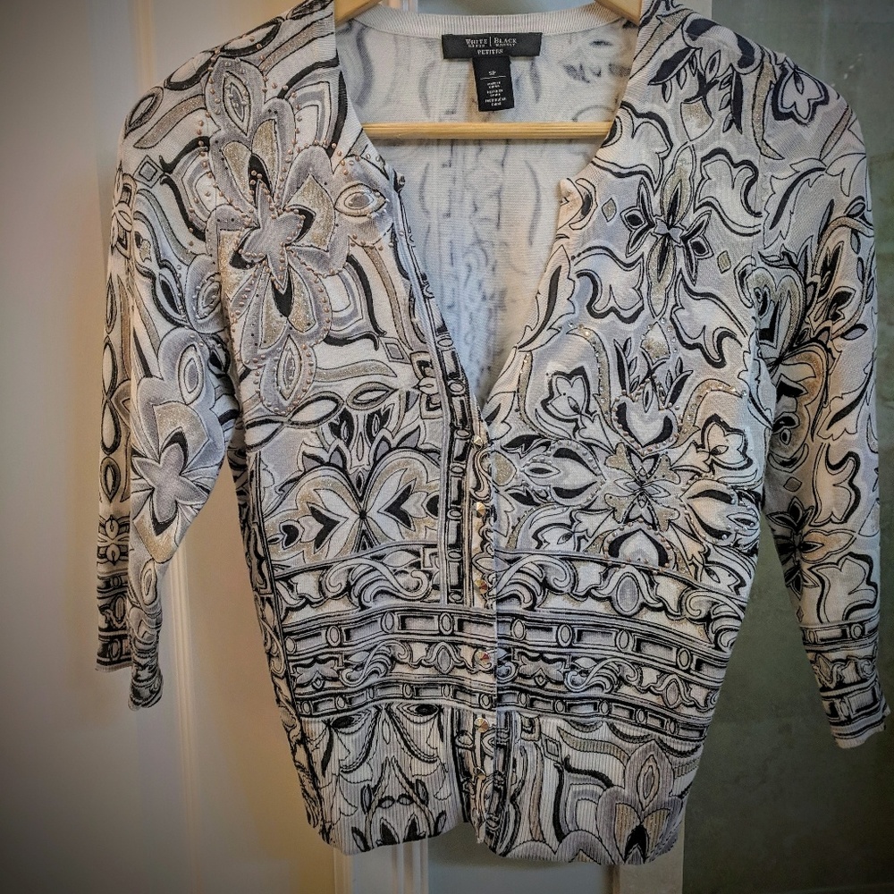 White House Black  3/4 sleeves cardigan Petite!